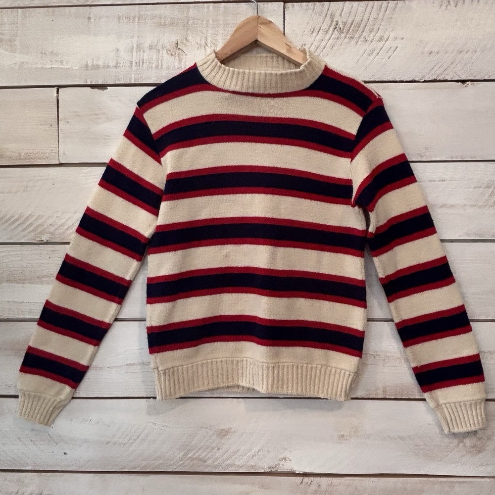 Vintage JC Penny Striped Sweater Red And White SZ Small